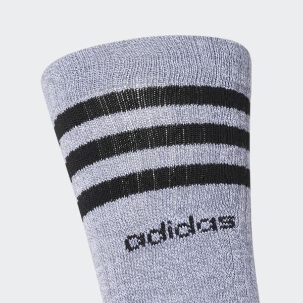 adidas 3-Stripes Crew Socks 3 Pairs - Grey, Men's Training