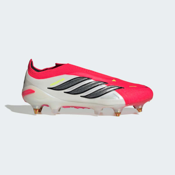 Rouge Chaussure de football sans lacets PREDATOR ELITE Terrain gras