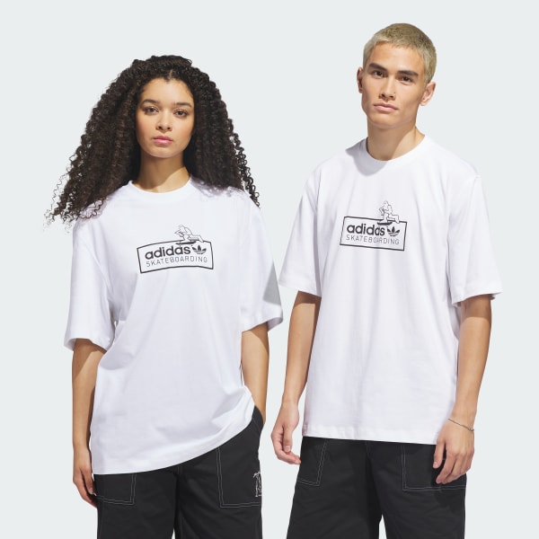 Blanc T-shirt Skateboarding x Mark Gonzales Logo
