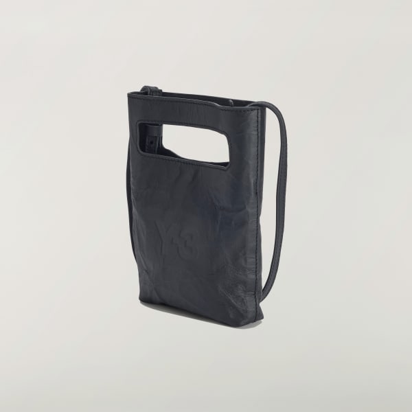 Black Y-3 Crinkle Leather Mini Bag