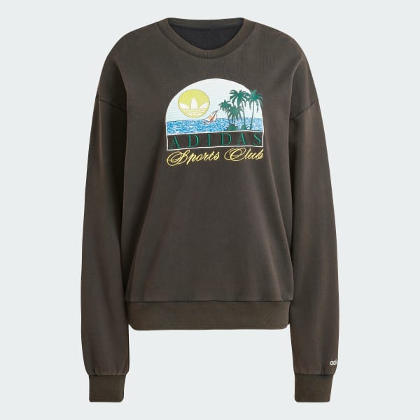 adidas Trefoil Series Island Club Sweatshirt - Black | Free
