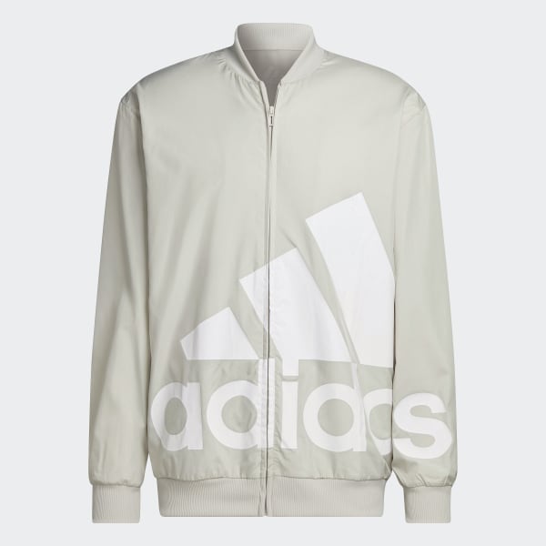 Beige AEROREADY Essentials Giant Logo Woven Windbreaker UU563