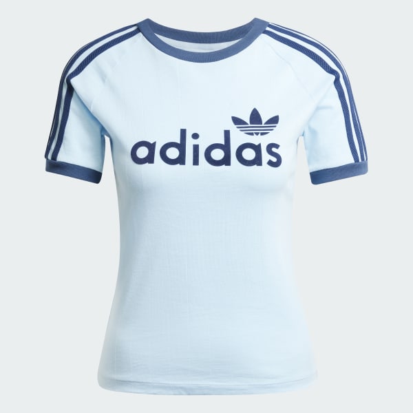 Azul Polera Estampada Linear Cali