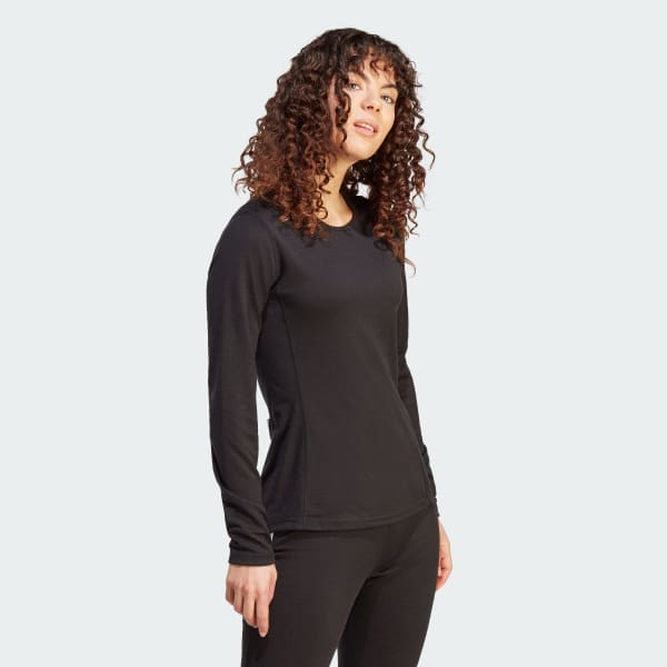 Black Terrex Xperior Merino 200 Baselayer Long Sleeve Long-Sleeve Top