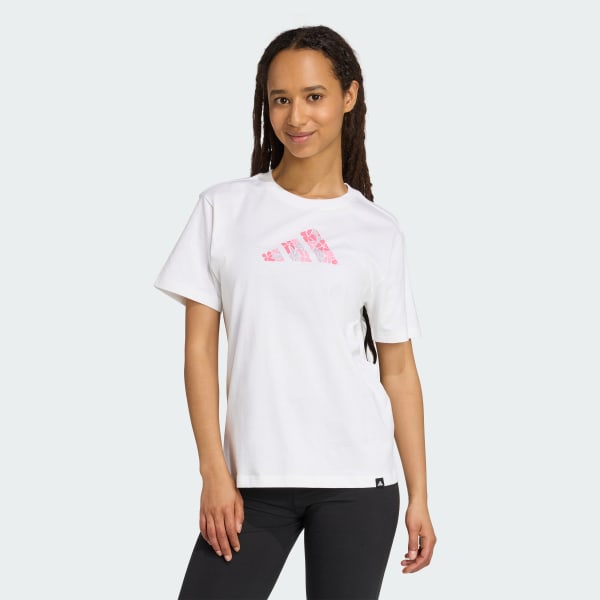 Blanco Polera Graphic de costado suave