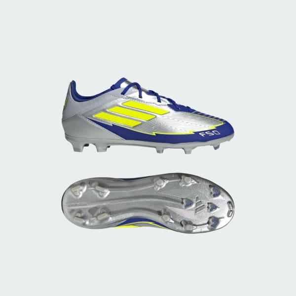 Zilver F50 Elite Messi Firm Ground Voetbalschoenen Kids