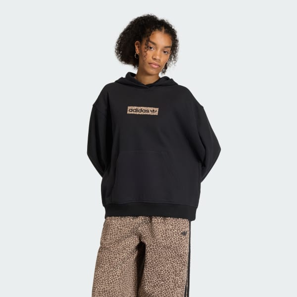 Negro Sudadera con Gorro AOP