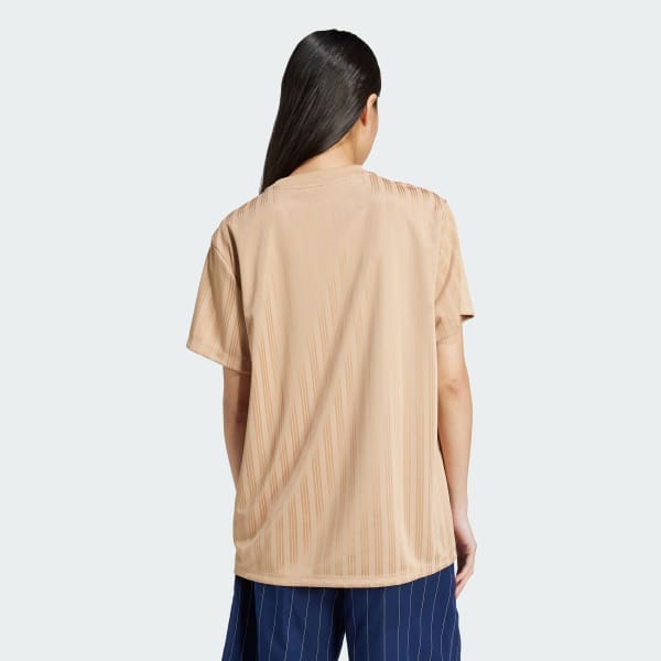 Brown Linear Graphic Boyfriend Tee