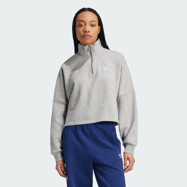 Grey Essentials 1/2 Zip Fleece Sweatshirt