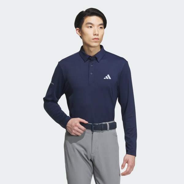 adidas AEROREADY Big Badge of Sport Long Sleeve Polo Shirt Blue