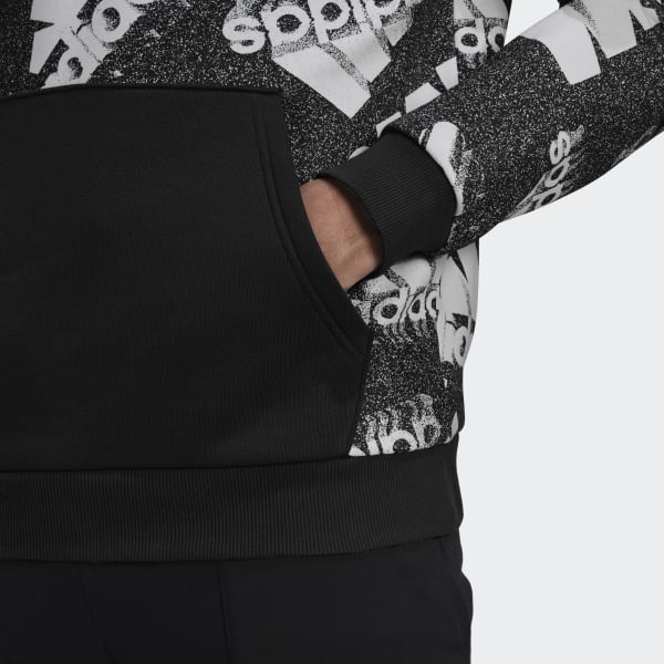 Black Essentials BrandLove Fleece Hoodie TP526