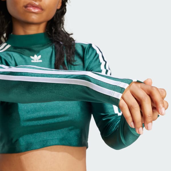 3 Stripes Cropped Long Sleeve Tee