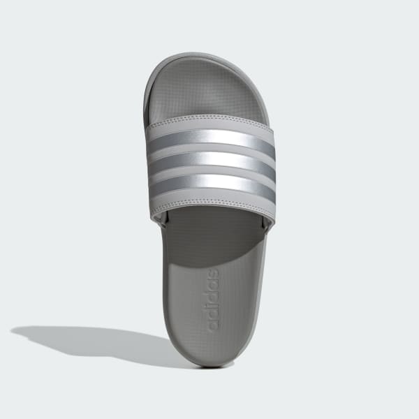 Grey Adilette Platform Slides