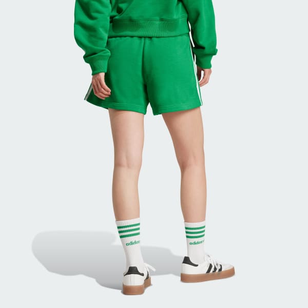 mau-xanh-la Quần Short Vải Thun Da Cá 3 Sọc