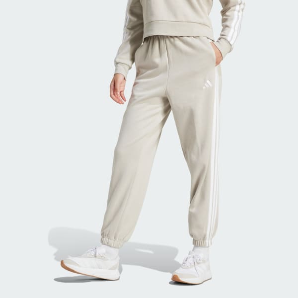 Beige Pantalon ample molleton Essentials 3 bandes