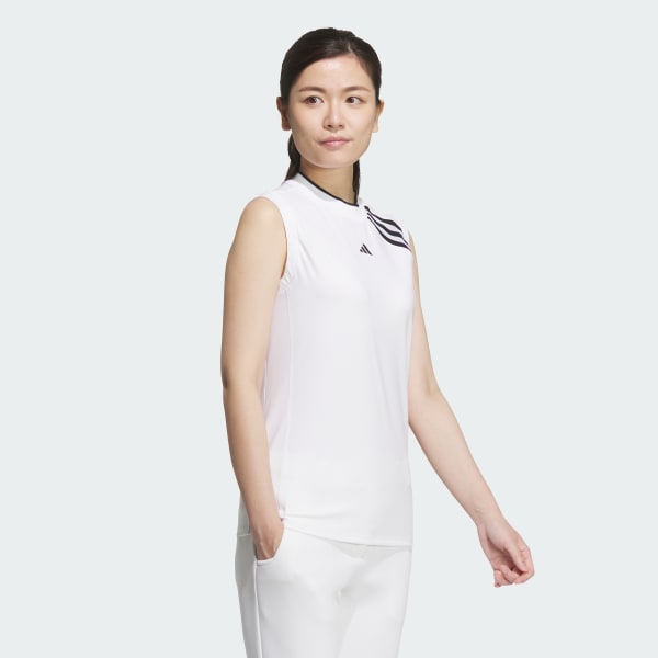 White mock neck tank sale top