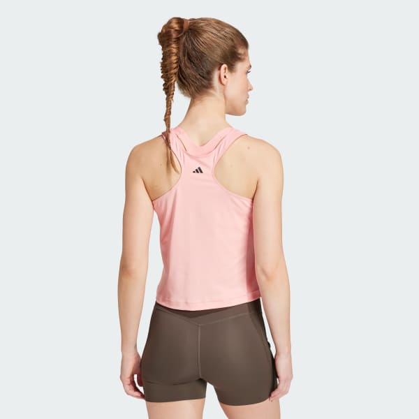 Rosa Playera sin mangas Doble Vista Power 3 Franjas Ajustada