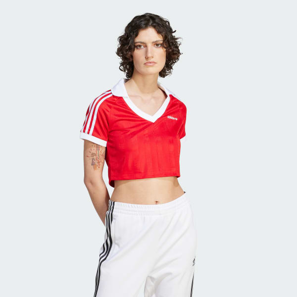 adidas | Red | Women\'s Crop adidas - Lifestyle Top Soccer US