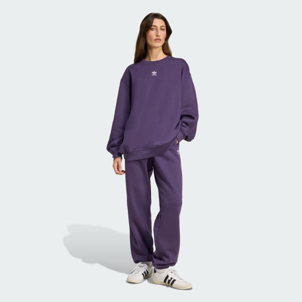 Pourpre Sweat-shirt ras-du-cou oversize long molleton Essentials