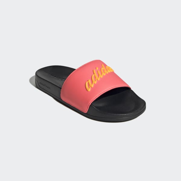 Red adidas best sale slides womens