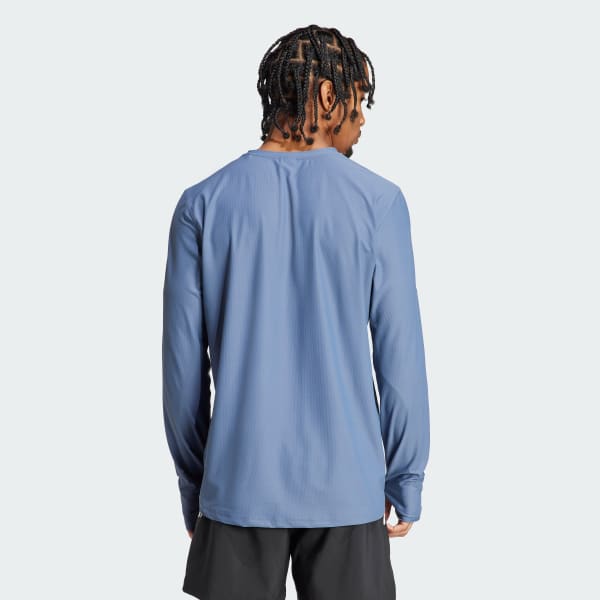 Azul Remera Own The Run Manga Larga