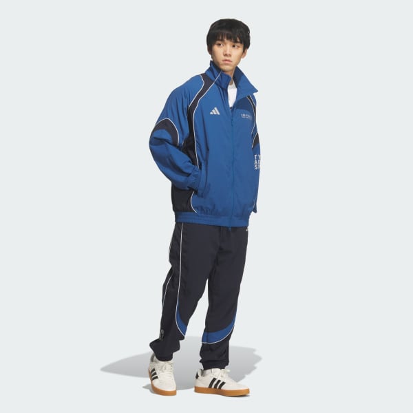 ブルー BRAND LOVE ルーズフィット ライトウーブン フルジップジャケット