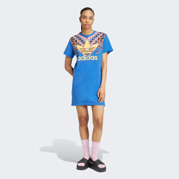 Azul Vestido adidas x FARM Rio Trefoil Mid