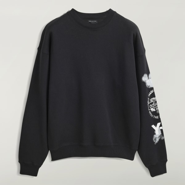 adidas Y-3 Graphic Crew Sweatshirt - Black | Free Shipping with