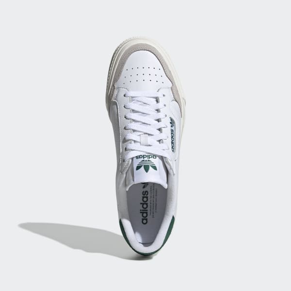 adidas originals continental 80 vulc sneakers in leather with green tab