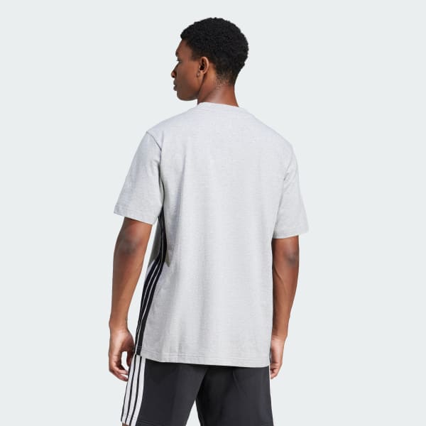 Grey Essentials 3-Stripes Single Jersey Tee
