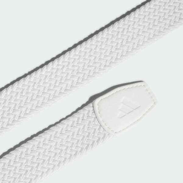 White BRAIDED STRETCH BELT