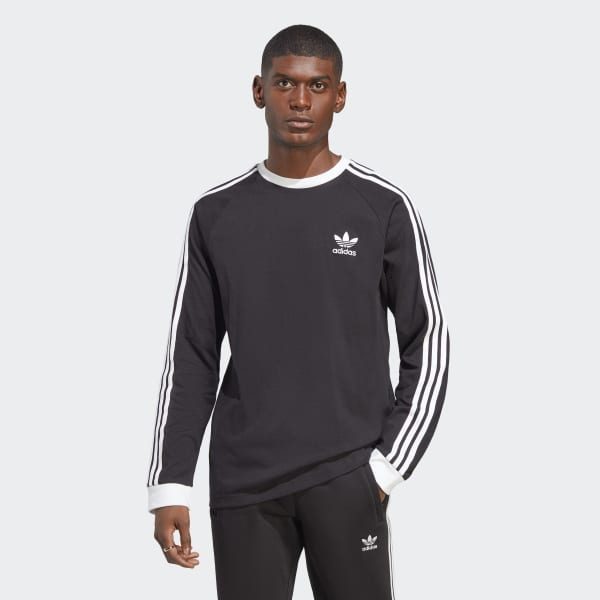 adidas Classics 3-Stripes Long-Sleeve Top - Black | adidas UK