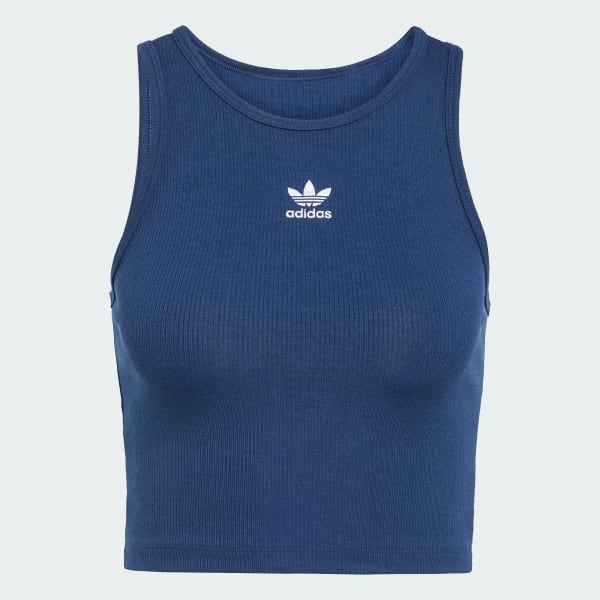 Azul Polo sin Mangas Essentials Acanalado
