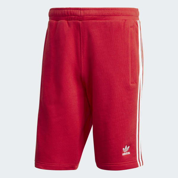 Rojo Shorts 3 Rayas - Pretina Media