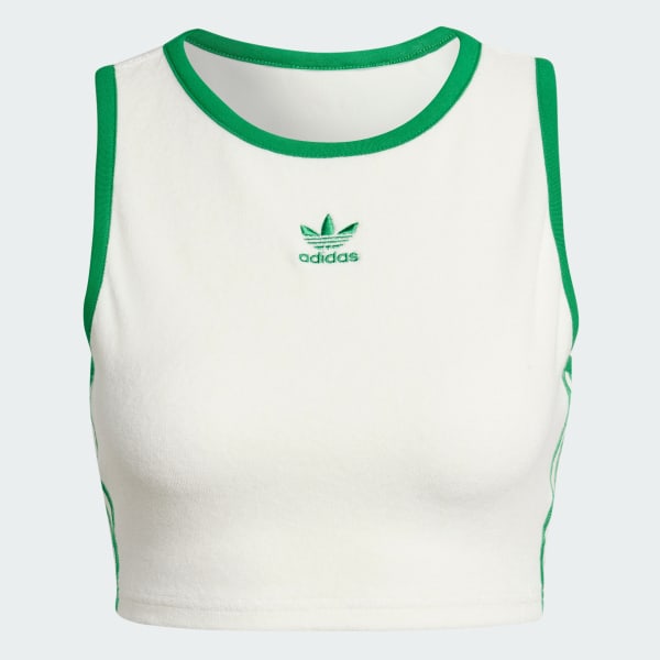 สีขาว เสื้อกล้ามทรงครอป adidas Originals