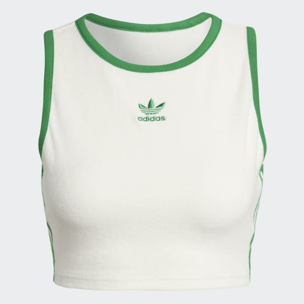 Adidas crop tank white on sale