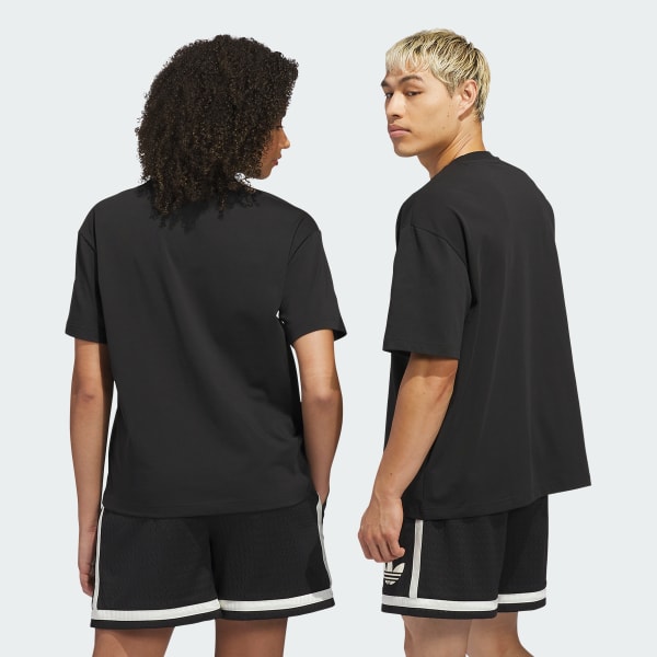 Black World Wide Hoops Global Basketball Tee