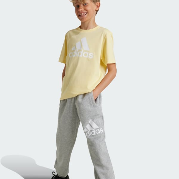 Gris Pantalón Essentials Regular Fit Logo Grande de Algodón