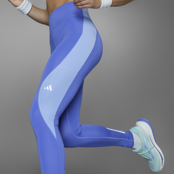 Adidas blue running tights sales
