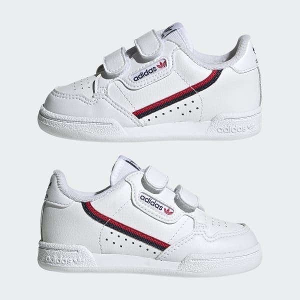 Horizontal Doméstico Sur Zapatillas Continental 80 blancas y rojas para niños | adidas España