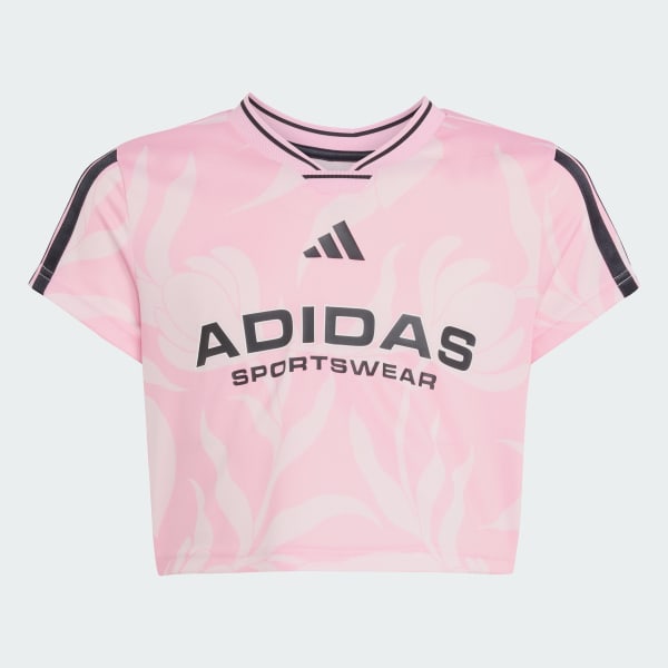 Pink House of Tiro Colors of Football Crop Tee Kids