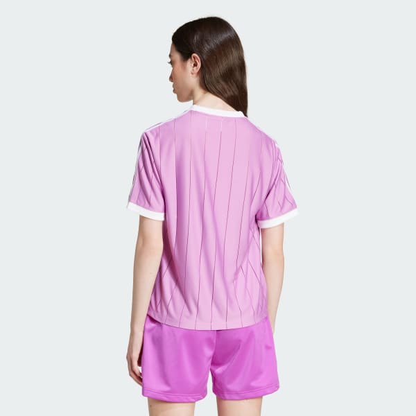 สีม่วง เสื้อยืดลายทาง Adicolor 3-Stripes