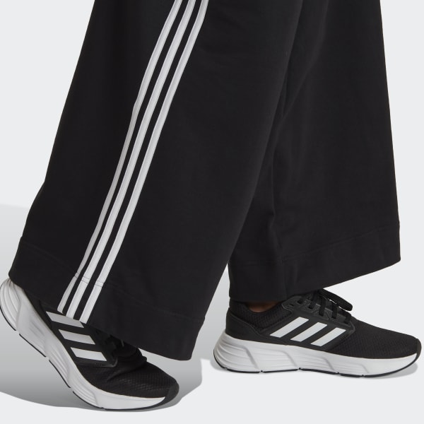 Negro Pantalón 3 Rayas Essentials Pierna Ancha TR195