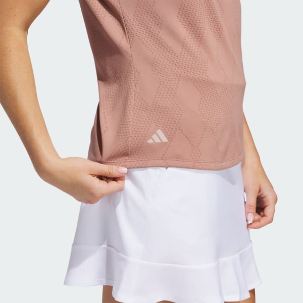 adidas Ultimate365 Diamond Jacquard Polo Shirt - Pink | Free