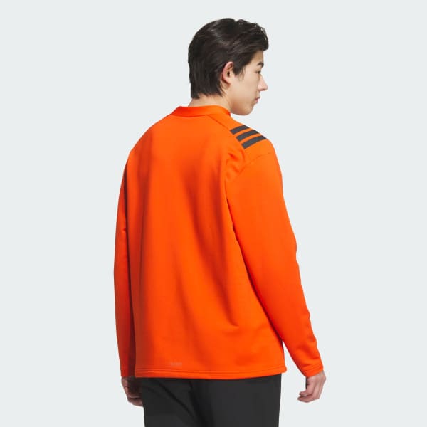 オレンジ 【ゴルフ】COLD. RDYスリーストライプスLSモックシャツ