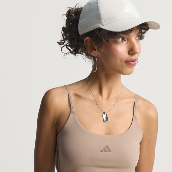 Brun Hyperglam ribbet tanktop