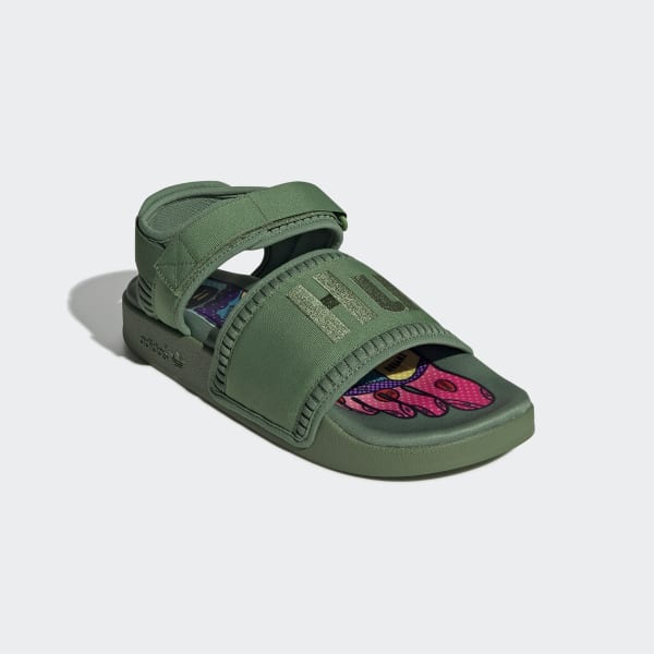adidas slippers green