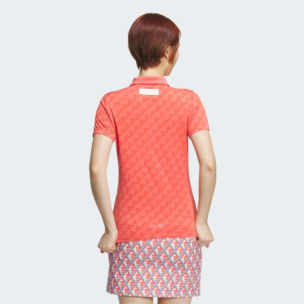 Merah Polo Shirt Lengan Pendek HEAT.RDY Jacquard