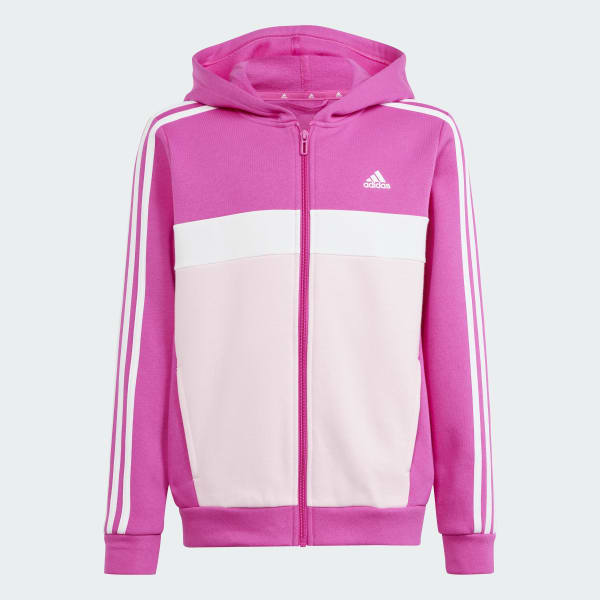 Adidas 3 stripe pink track jacket best sale