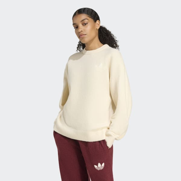 adidas Originals Athletic Dept Knitted Sweater - White | Free